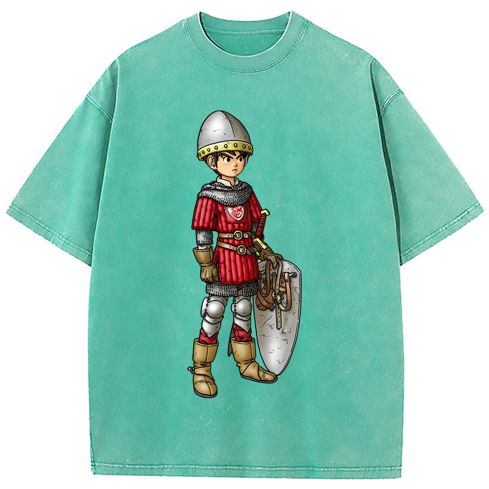 （画像用） ドラゴンクエスト Doragon Kuesuto Dragon Quest 綿100% ヴィンテージ風 半袖Tシャツ（フロントプリント）